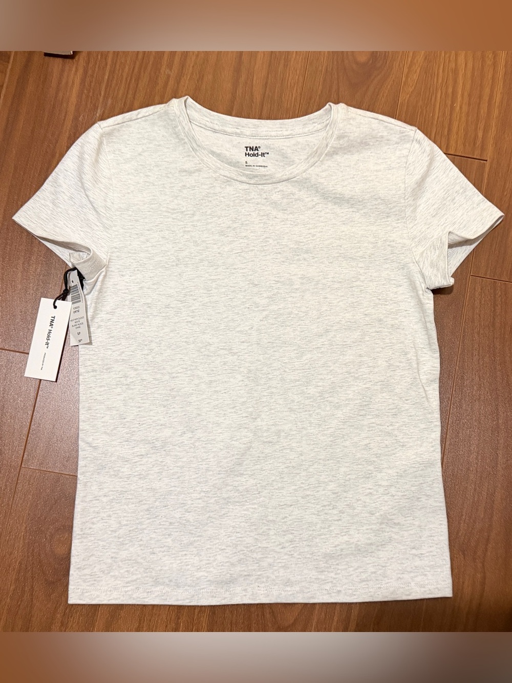 TNA Ortiz Hold-It Heather Cloud White Crew Neck Short Sleeve Tee